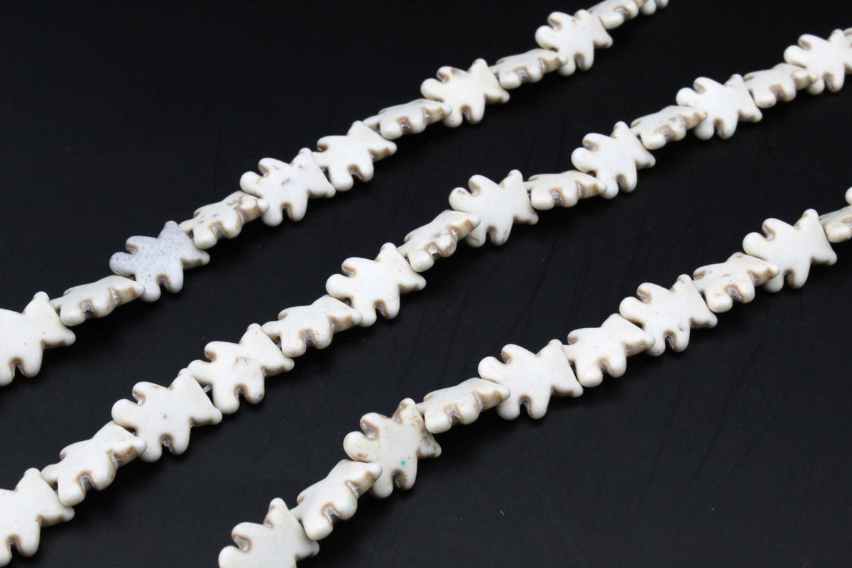 White Howlite Bear 13 x 15 mm Gemstone Beads