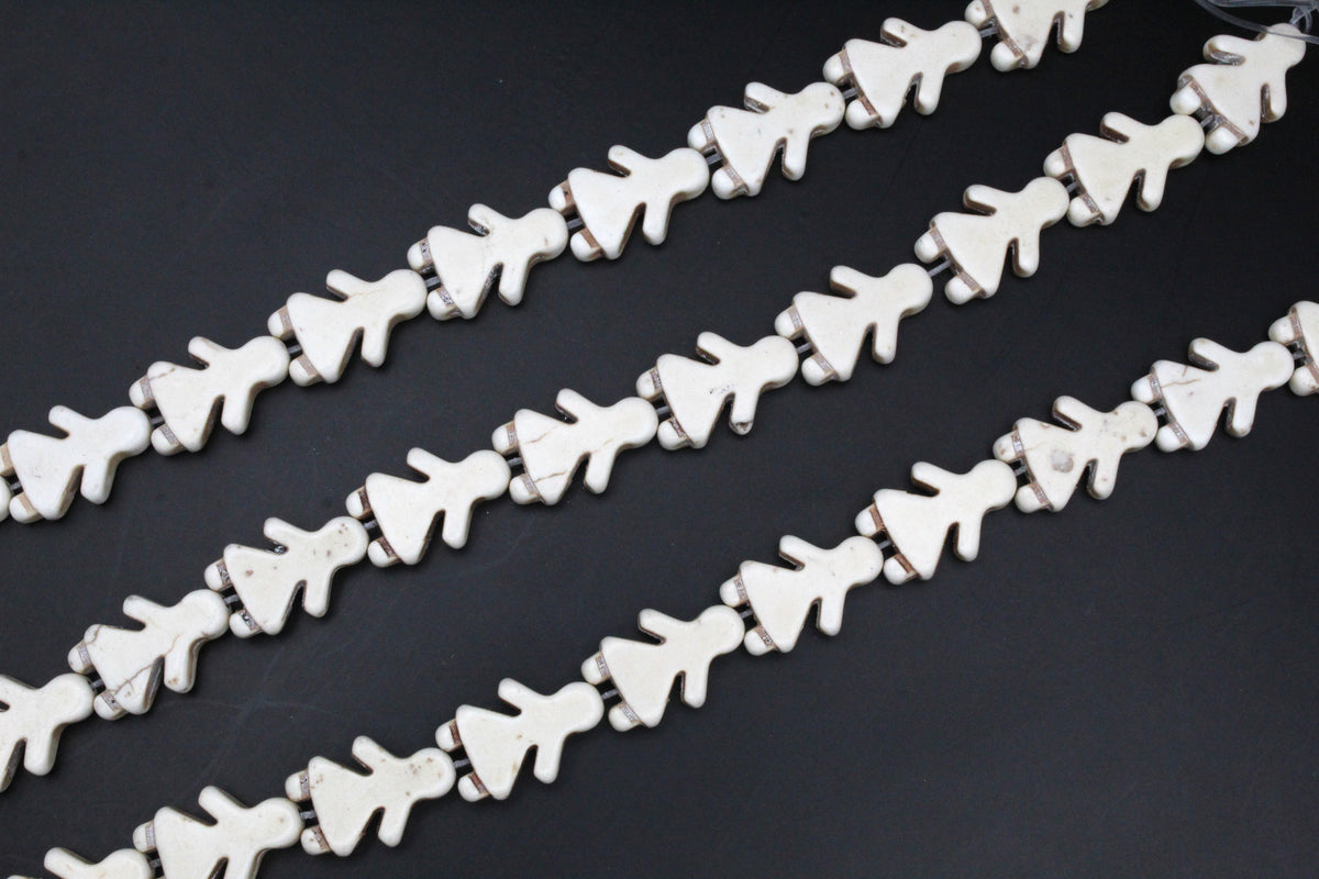 White Howlite People Woman 16 x 23 mm Gemstone Beads