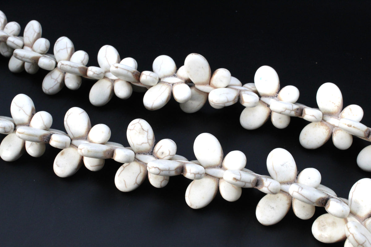 White Howlite Butterfly 25 x 35 mm Gemstone Beads