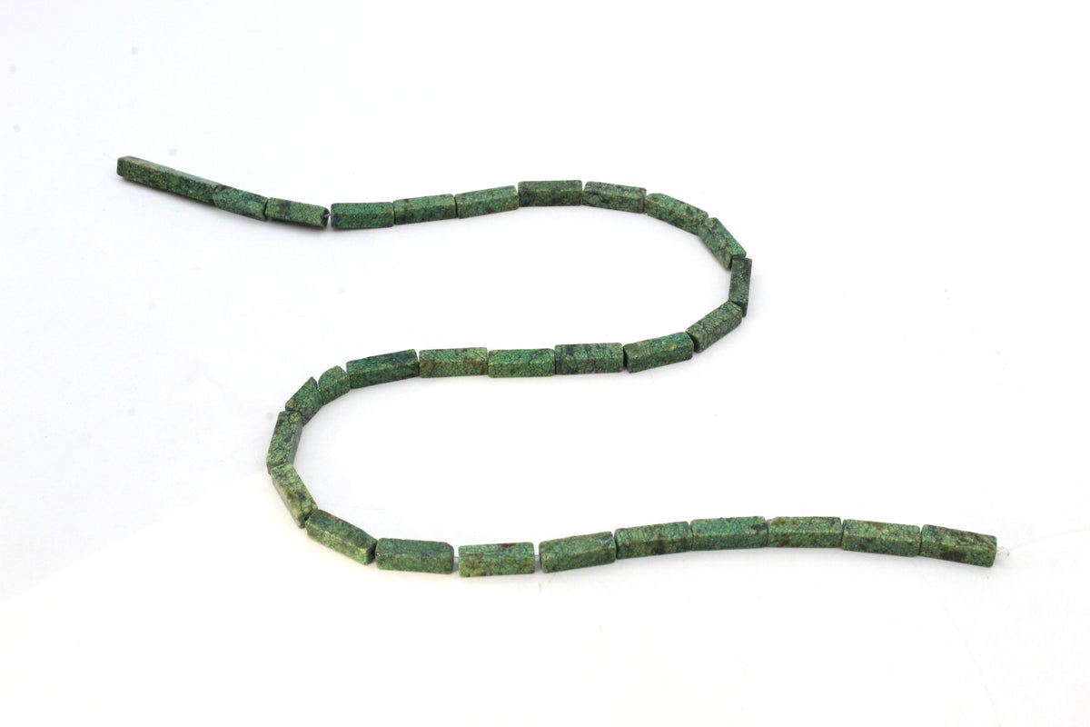Green Turquoise Jasper Rectangle 4 x 13 mm Gemstone Beads