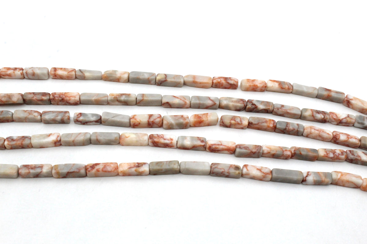 RedNetwork Jasper Rectangle 4 x 13 mm Gemstone Beads