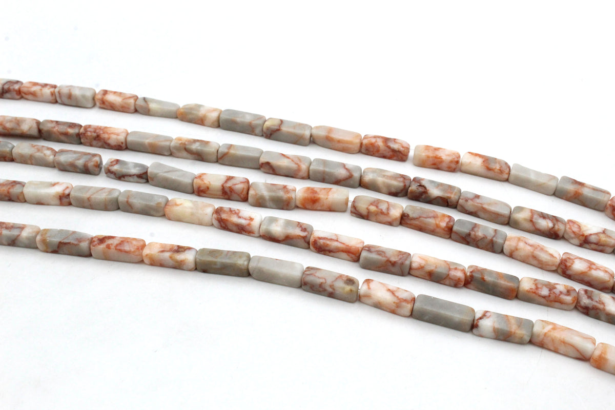 RedNetwork Jasper Rectangle 4 x 13 mm Gemstone Beads