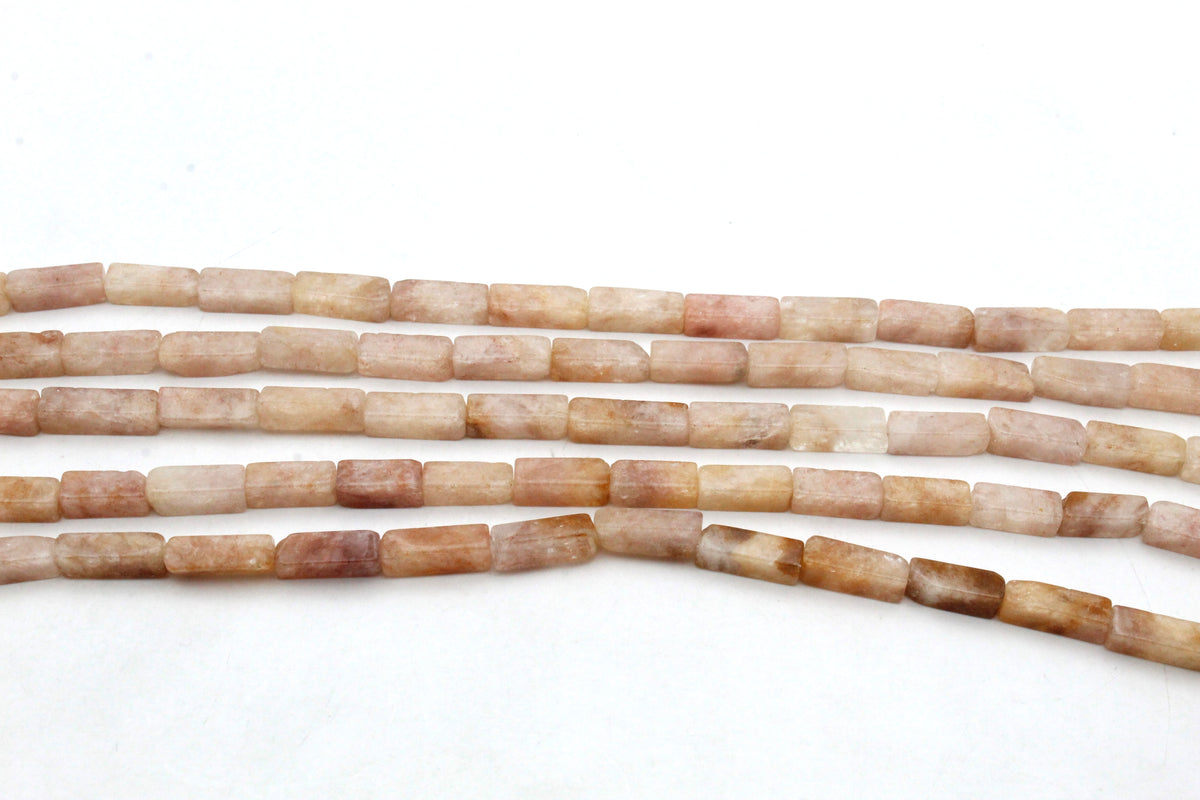 Moon Stone Peach Rectangle 4 x 13 mm Gemstone Beads