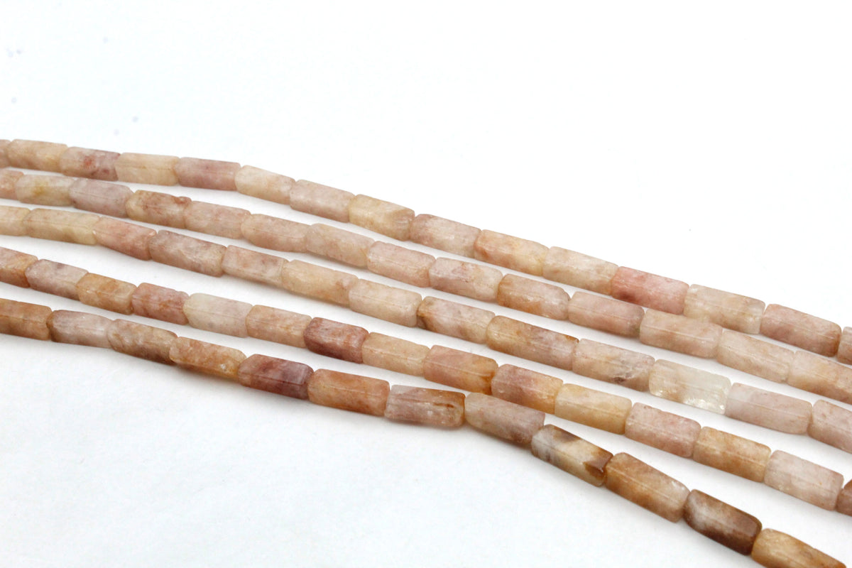 Moon Stone Peach Rectangle 4 x 13 mm Gemstone Beads