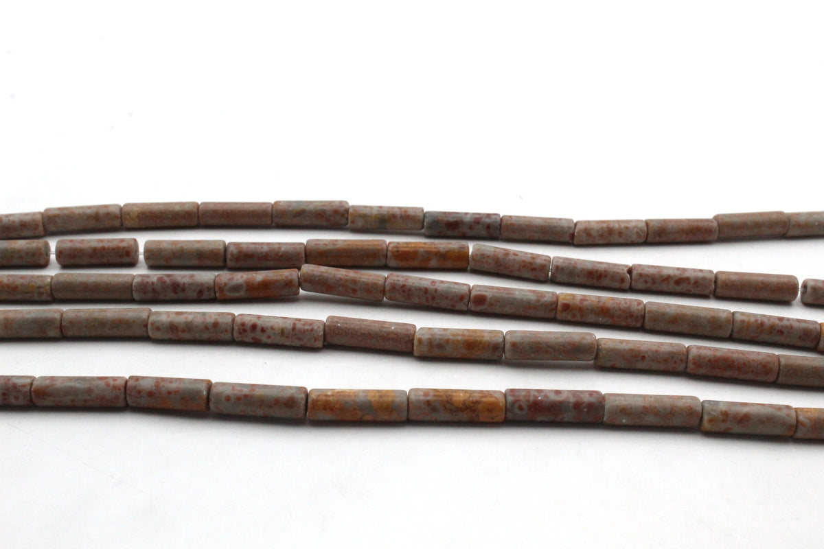 Fossil Jasper Bamboo 4 x 13 mm Gemstone Beads