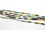 Multi-Gemstone Bamboo 4 x 13 mm Gemstone Beads