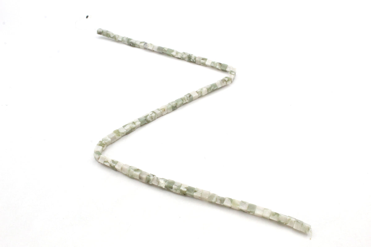 Peace Jade Cube 5 x 5 mm Gemstone Beads