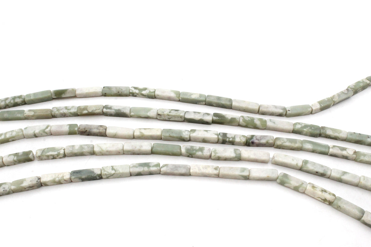 Peace Jade Rectangle 4 x 13 mm Gemstone Beads