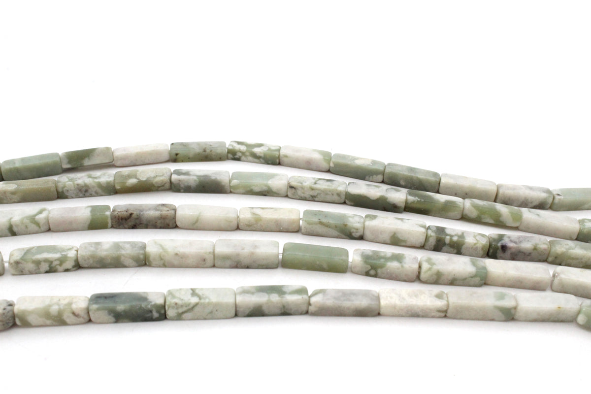 Peace Jade Rectangle 4 x 13 mm Gemstone Beads
