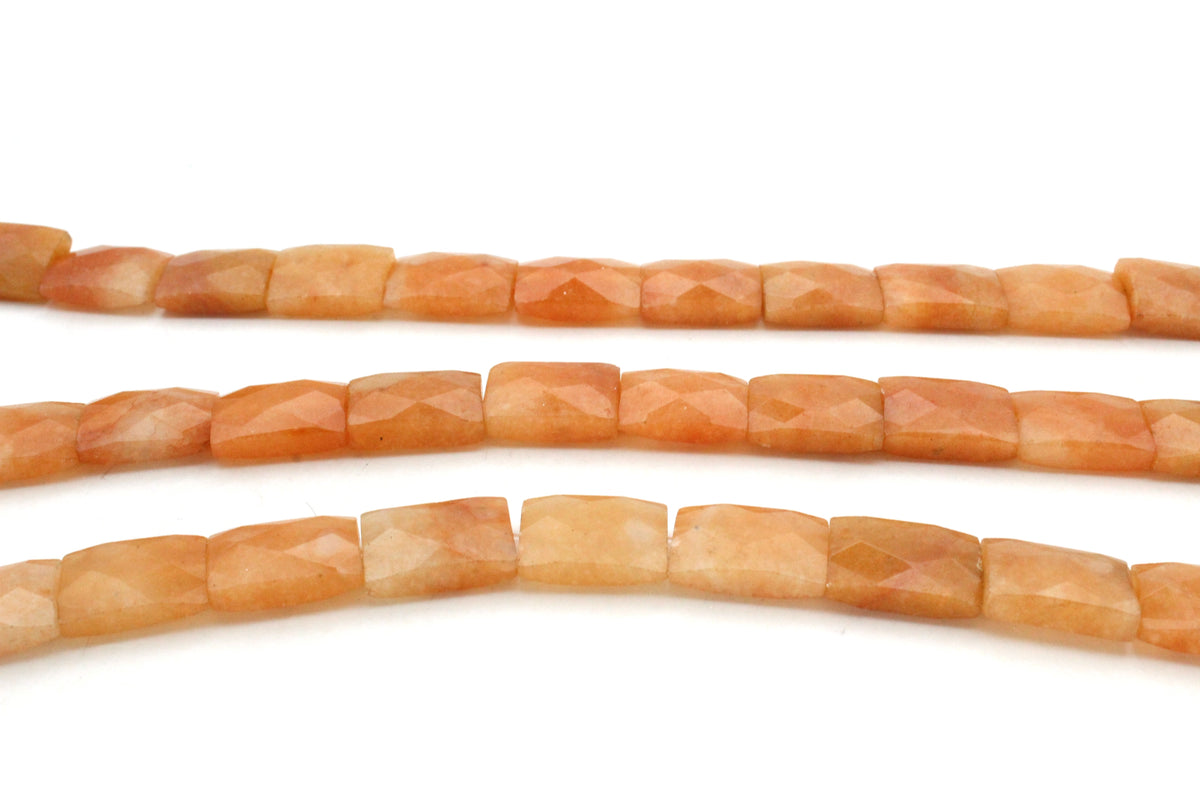 Red Aventurine Square Flat Faceted 10 x 15 mm Gemstone Beads