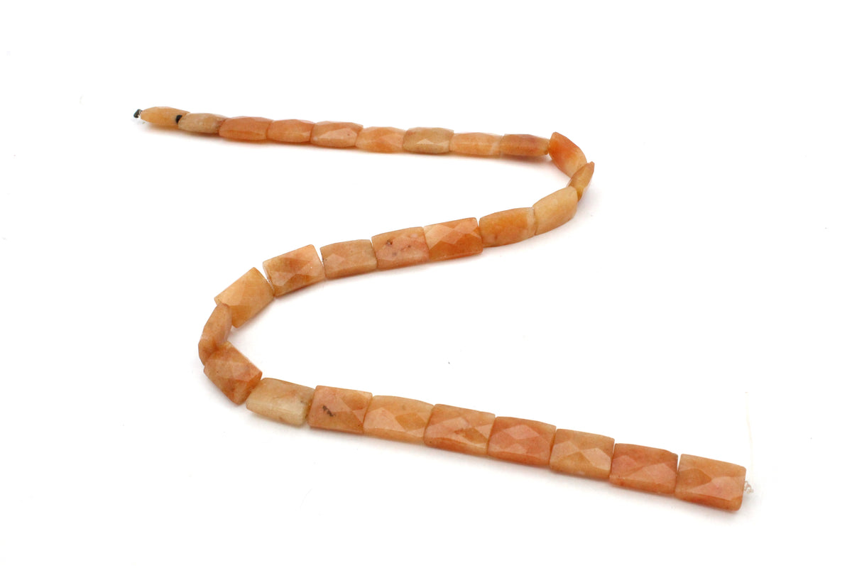 Red Aventurine Square Flat Faceted 10 x 15 mm Gemstone Beads