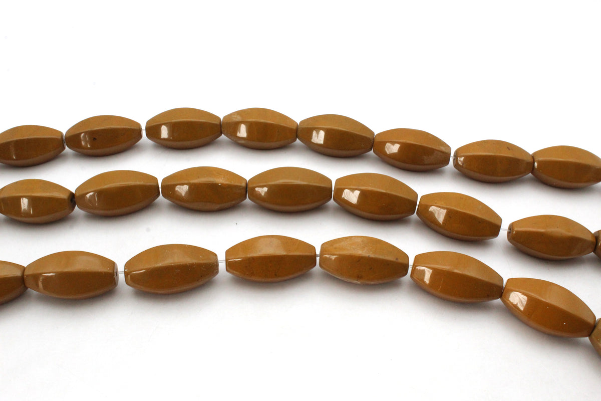 Muddy Jasper Oval Faceted 16 x 30 mm Gemstone Beads