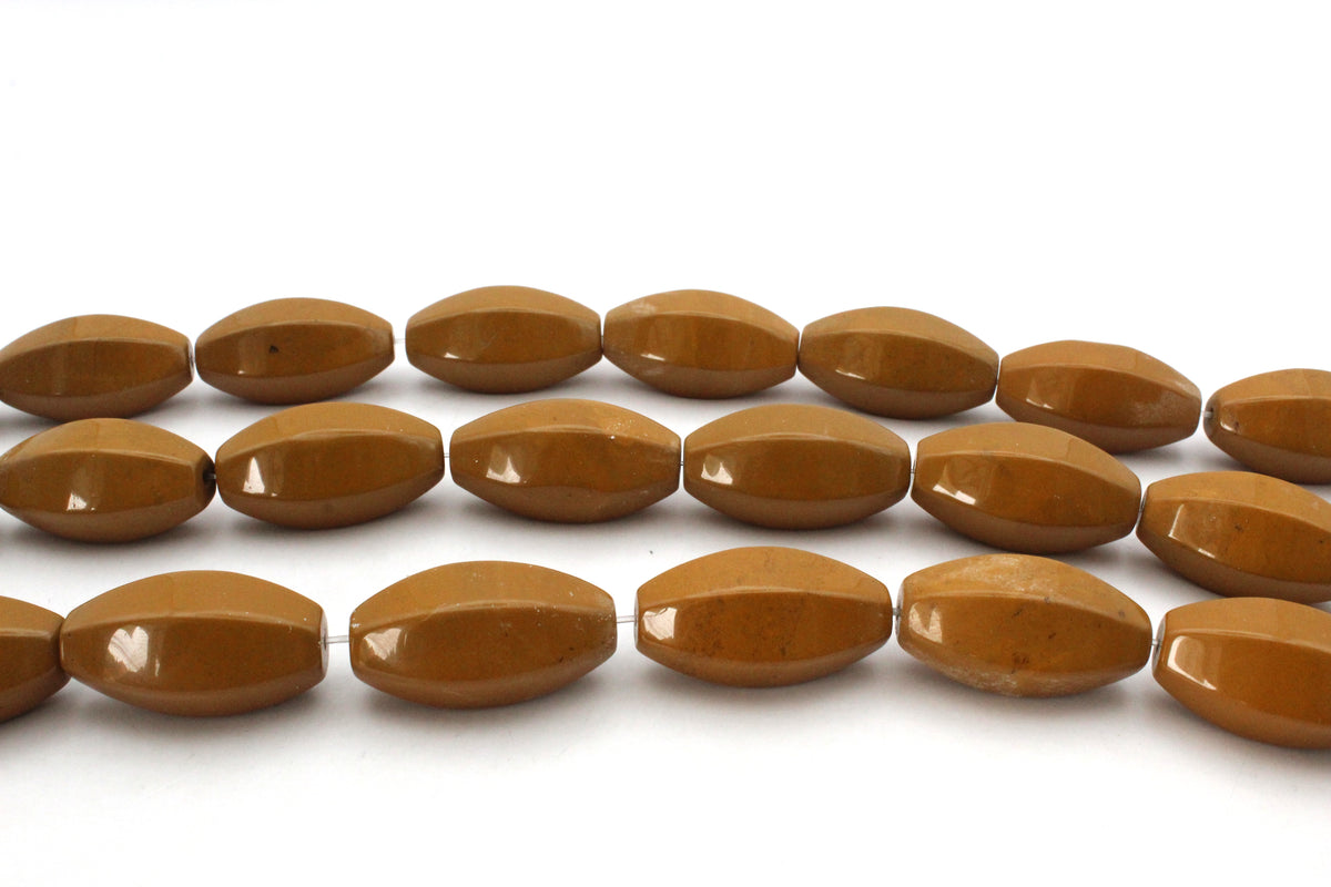 Muddy Jasper Oval Faceted 16 x 30 mm Gemstone Beads