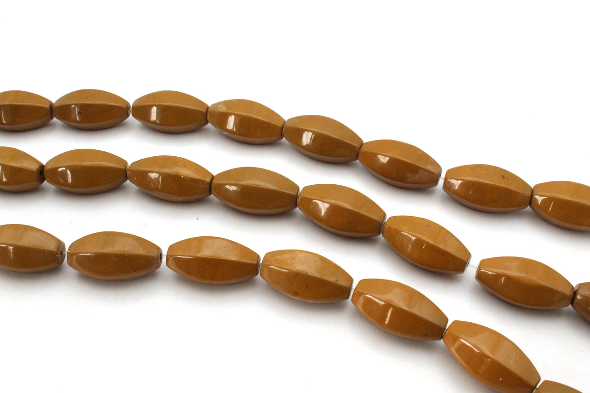 Muddy Jasper Oval Faceted 16 x 30 mm Gemstone Beads