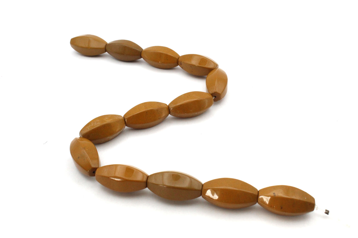 Muddy Jasper Oval Faceted 16 x 30 mm Gemstone Beads