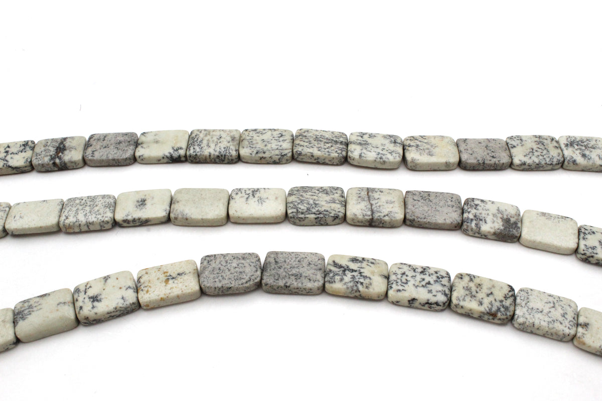 Black Spot Jasper Square Flat 14 x 18 mm Gemstone Beads