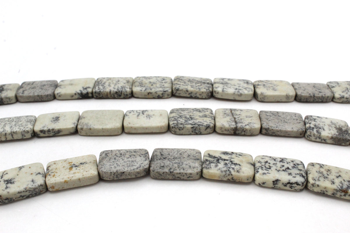 Black Spot Jasper Square Flat 14 x 18 mm Gemstone Beads