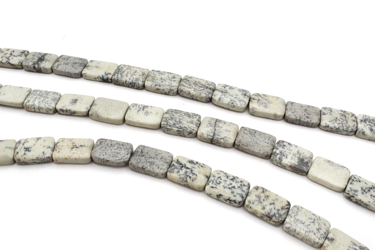 Black Spot Jasper Square Flat 14 x 18 mm Gemstone Beads