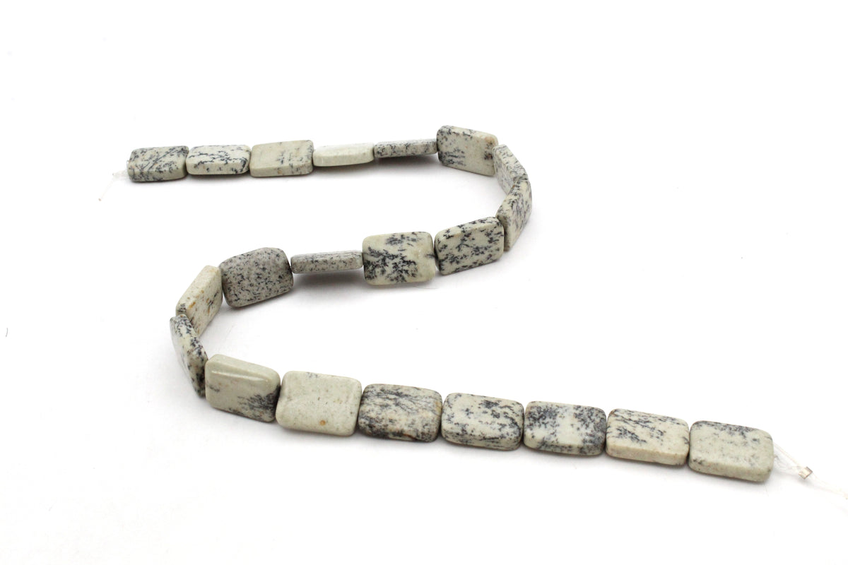 Black Spot Jasper Square Flat 14 x 18 mm Gemstone Beads