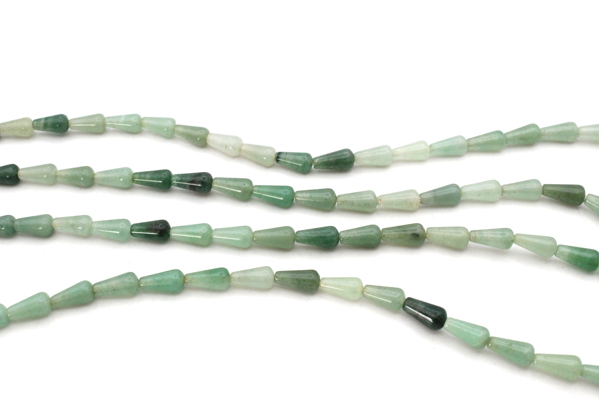 Green Aventurine Drop 6 x 11 mm Gemstone Beads