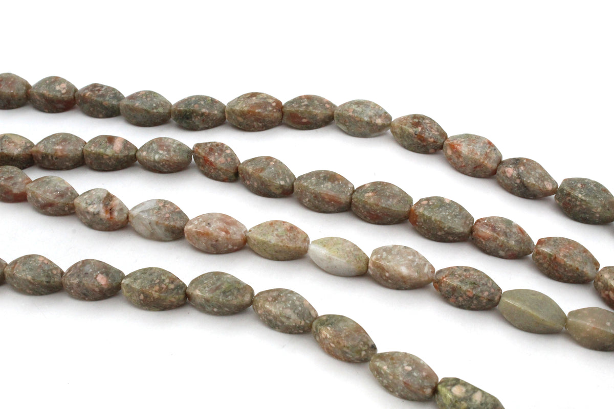 Autumn Jasper Oval Screw 8 x 16 mm Gemstone Beads
