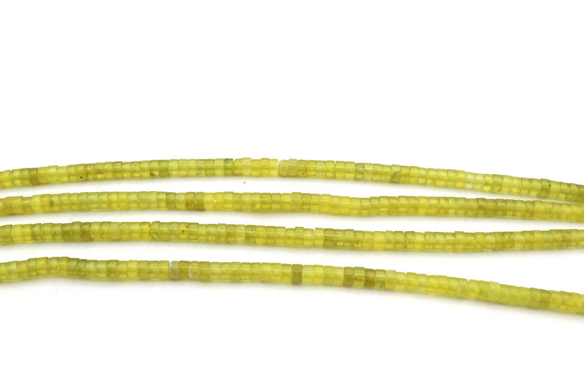Olive Jade Heisi Pipe 4 x 2 mm Gemstone Beads