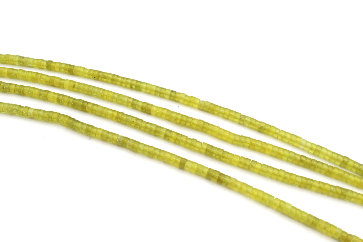 Olive Jade Heisi Pipe 4 x 2 mm Gemstone Beads