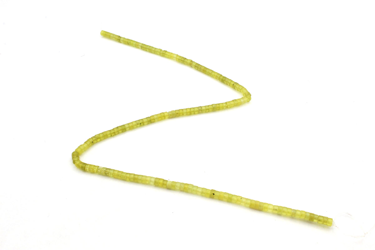 Olive Jade Heisi Pipe 4 x 2 mm Gemstone Beads