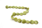 Olive Jade Coin Gemstone Beads 16" Strand
