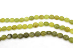 Olive Jade Coin Gemstone Beads 16" Strand