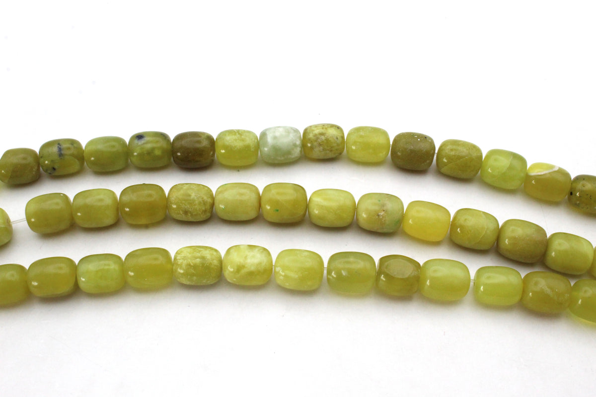 Olive Jade Barrel 12 x 14 mm Gemstone Beads