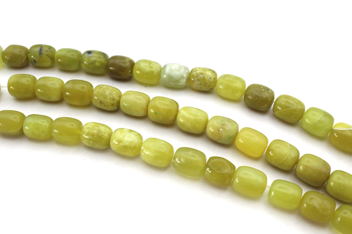 Olive Jade Barrel 12 x 14 mm Gemstone Beads