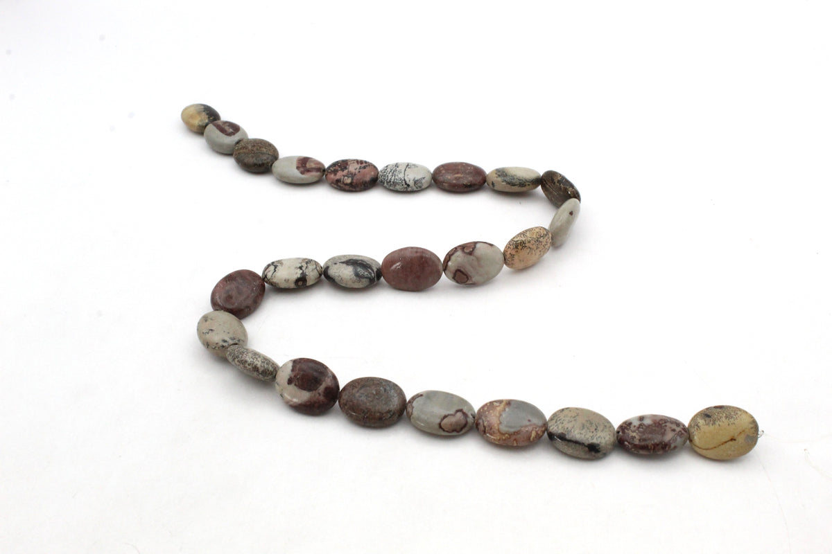 Leopard Skin Jasper Oval Flat 10 x 14 mm Gemstone Beads
