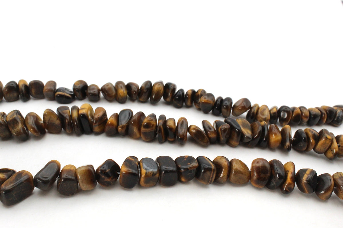 Brown Tiger Eye Chips Gemstone Beads