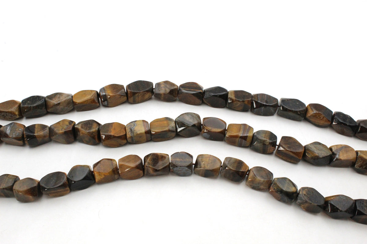 Brown Tiger Eye Nuggets Faceted 12 x 16 mm Gemstone Beads