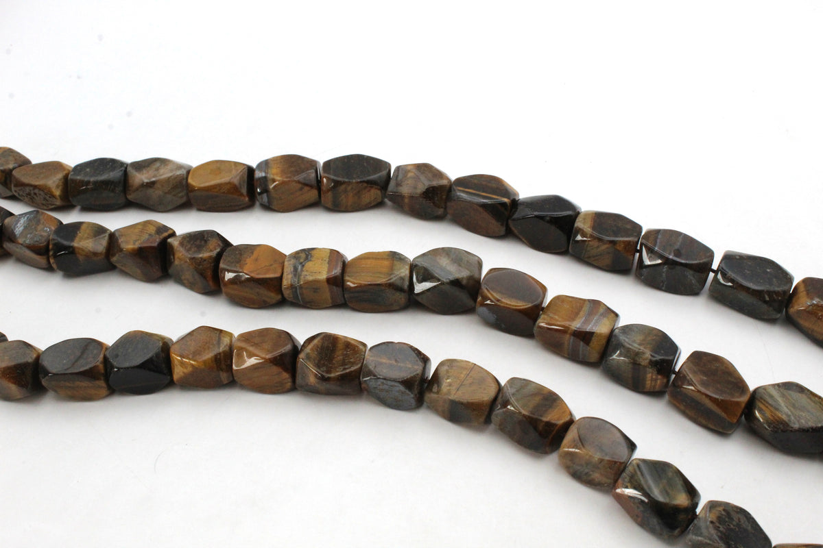 Brown Tiger Eye Nuggets Faceted 12 x 16 mm Gemstone Beads