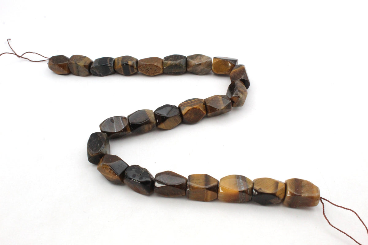 Brown Tiger Eye Nuggets Faceted 12 x 16 mm Gemstone Beads