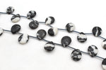 Black White Zebra Jasper Leaf Gemstone Beads