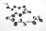 Black White Zebra Jasper Leaf Gemstone Beads