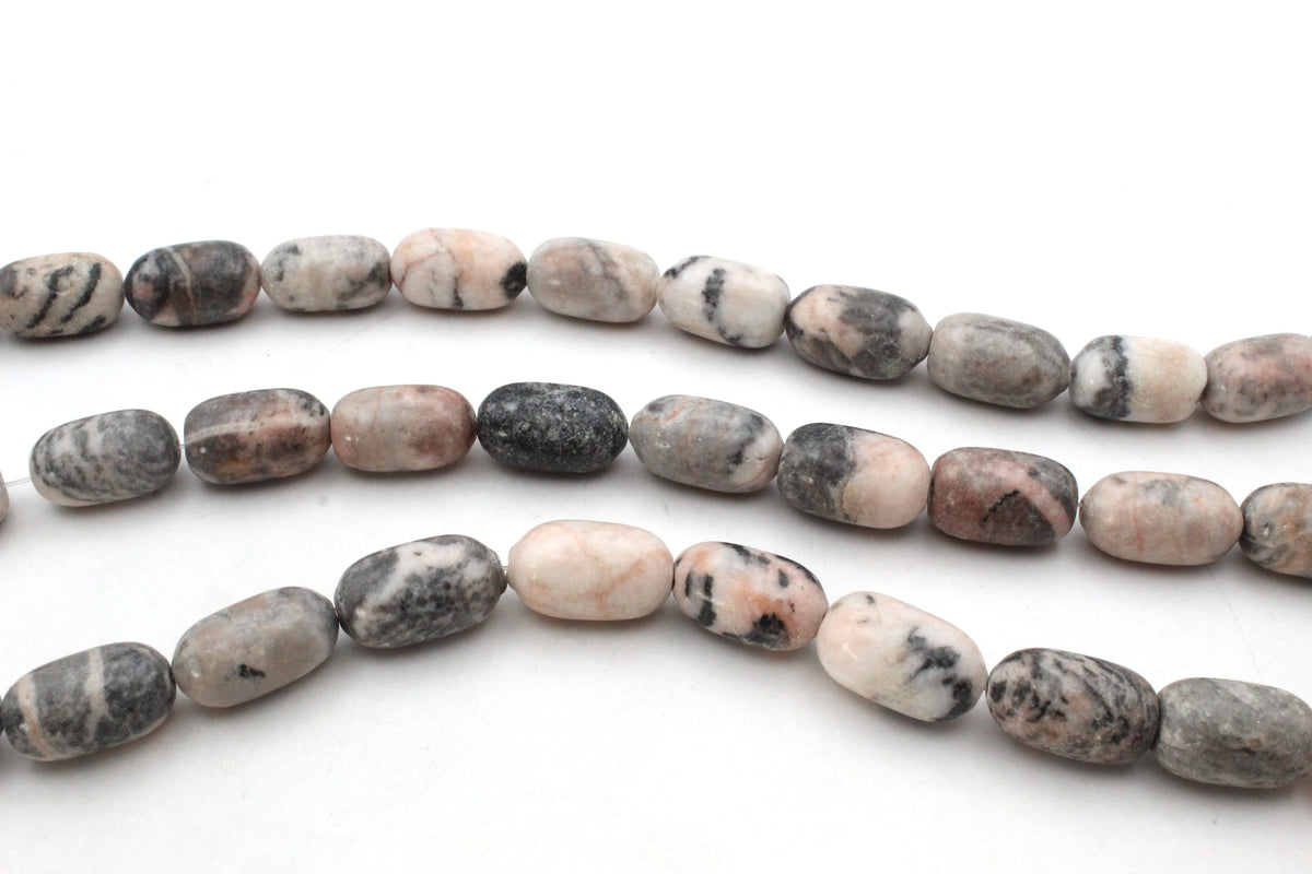 Pink Zebra Jasper Barrel 12 x 20 mm Gemstone Stone