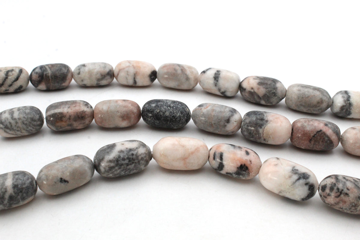 Pink Zebra Jasper Barrel 12 x 20 mm Gemstone Stone