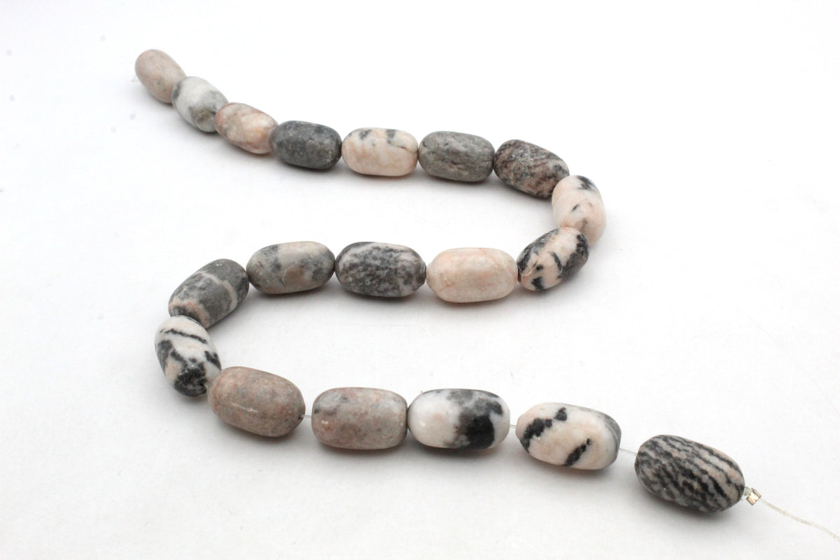 Pink Zebra Jasper Barrel 12 x 20 mm Gemstone Stone