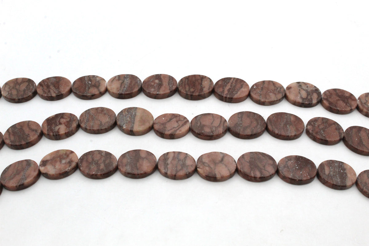 Coco Jasper Oval Flat 15 x 10 mm Gemstone Stone