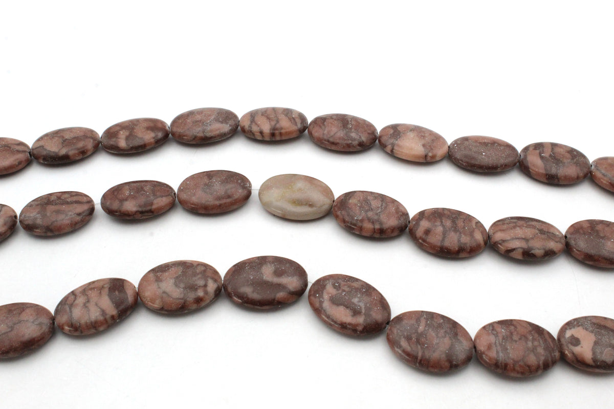 Coco Jasper Oval 15 x 20 mm Gemstone Beads 16" Strand