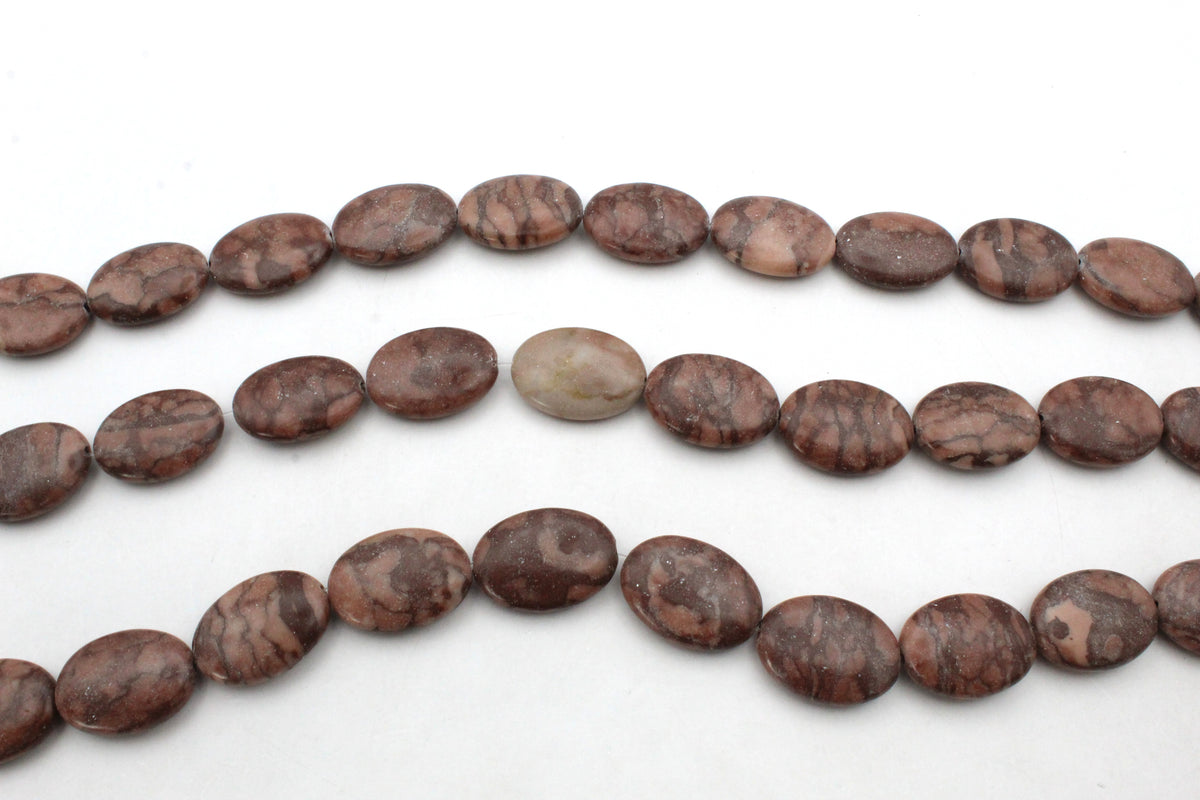 Coco Jasper Oval 15 x 20 mm Gemstone Beads 16" Strand