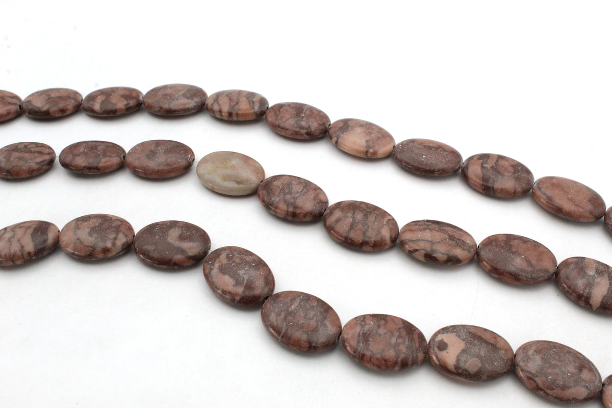 Coco Jasper Oval 15 x 20 mm Gemstone Beads 16" Strand