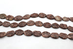 Coco Jasper Lotus Wavy 18 x 24 mm Gemstone Beads 16" Strand