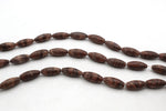 Coco Jasper Tube Oval 10 x 26 mm Gemstone Beads 16" Strand