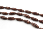 Coco Jasper Oval Faceted 12 x 35 mm Gemstone Beads 16" Strand