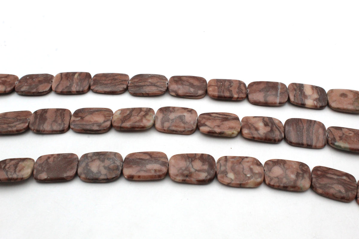 Coco Jasper Square Flat 18 x 25 mm Gemstone Beads 16" Strand